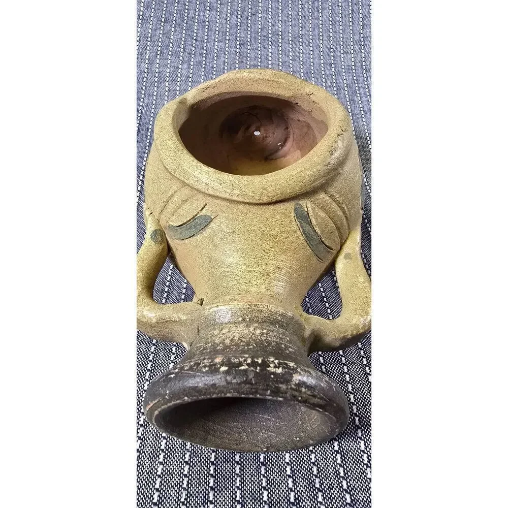 Small Clay Chiminea Vintage Terracotta Mini Tea Light Votive Tabletop Art